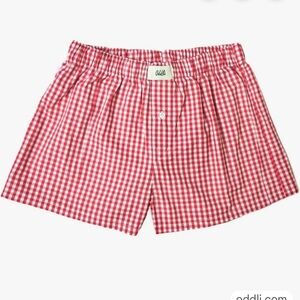Oddli Inc. Micro Boxers in red gingham print, size L/XL